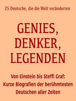 cover image of Genies, Denker, Legenden